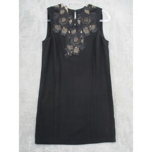 BCBGMAXAZRIA Dress Womens XS Valentine Lace Applique Shift Coquette Romantic Zip